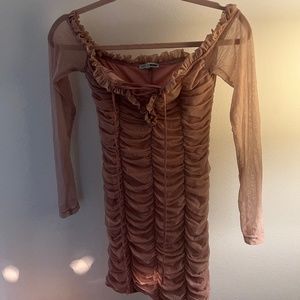 Fashion Nova Pink Mini Ruffle Dress